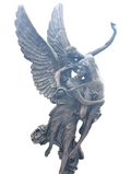 GEFLÜGELTER ENGEL SIEGESGÖTTIN NIKE VICTORIA - BRONZE OPTIK FRANKO FIGUR