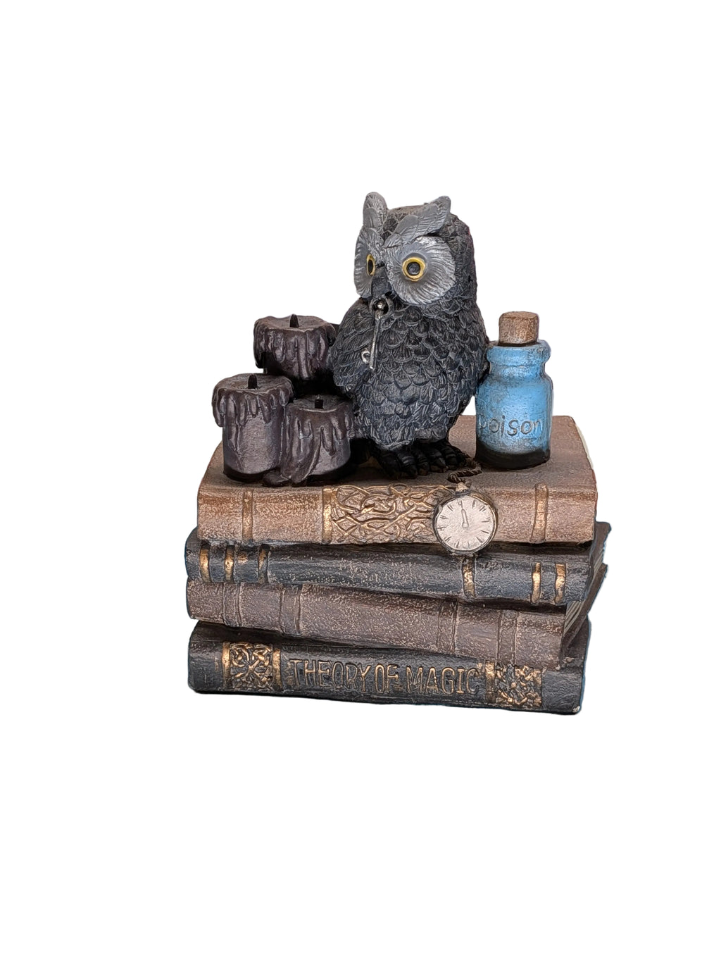 Hibou décoratif assis sur des livres – Figurine, pièce de collection