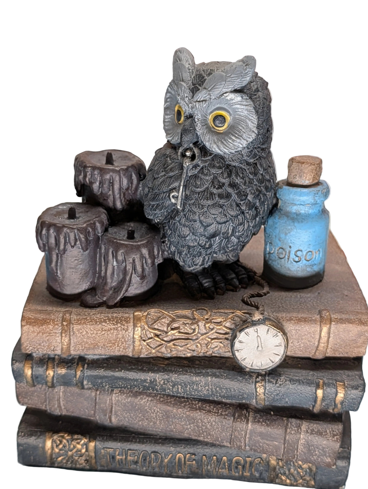 Hibou décoratif assis sur des livres – Figurine, pièce de collection