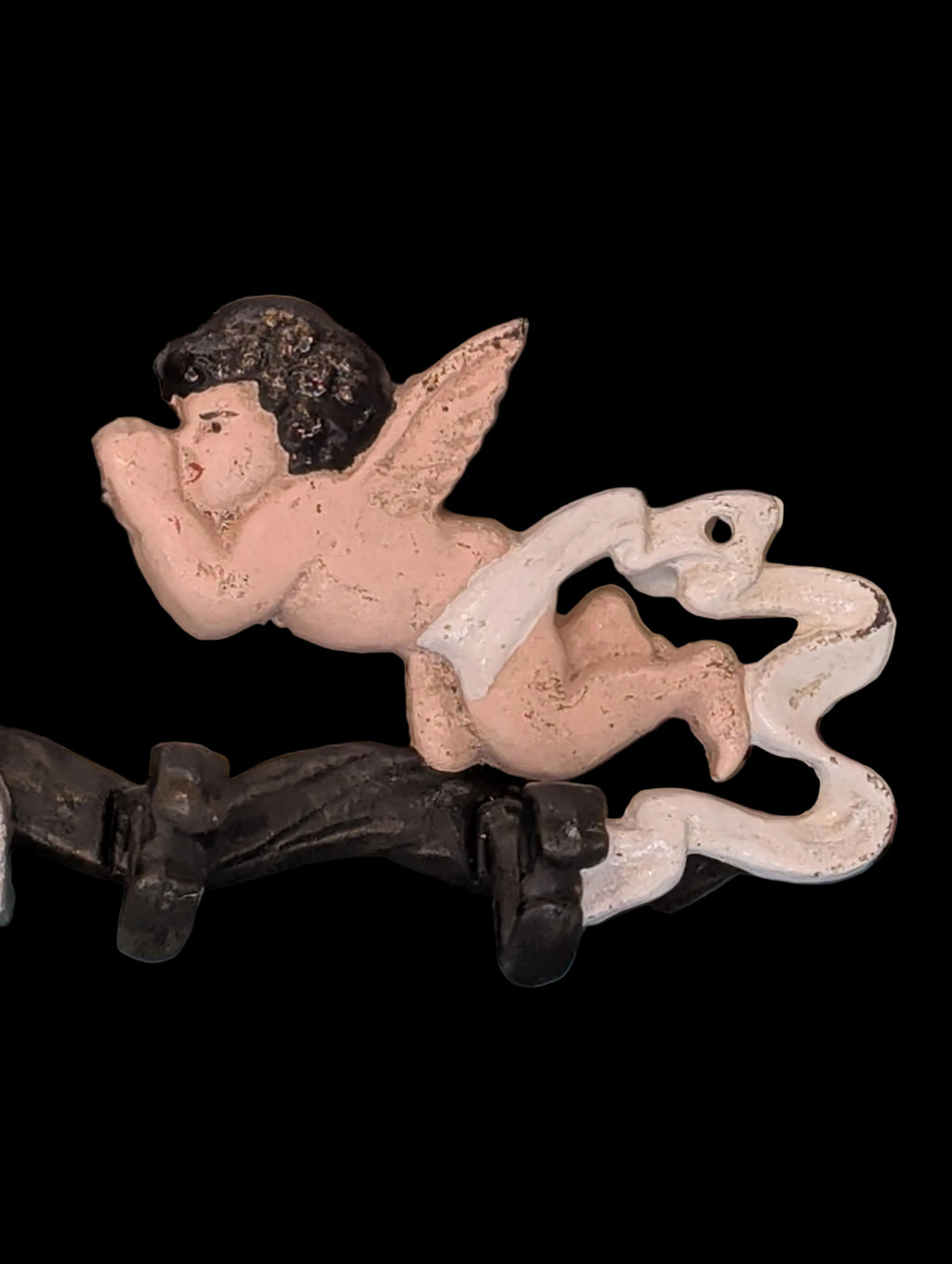 Vintage Gusseisen Kleiderhaken Engel – 34 cm