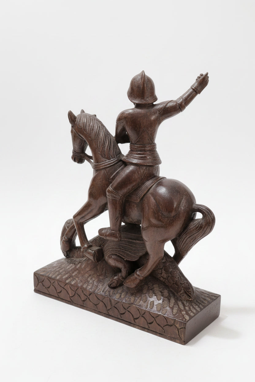 Antike Holzfigur – Handgeschnitzt, Höhe 28 cm