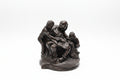 Antike Bronzefigur – Vater und Kind, Frankreich um 1900, 14 cm