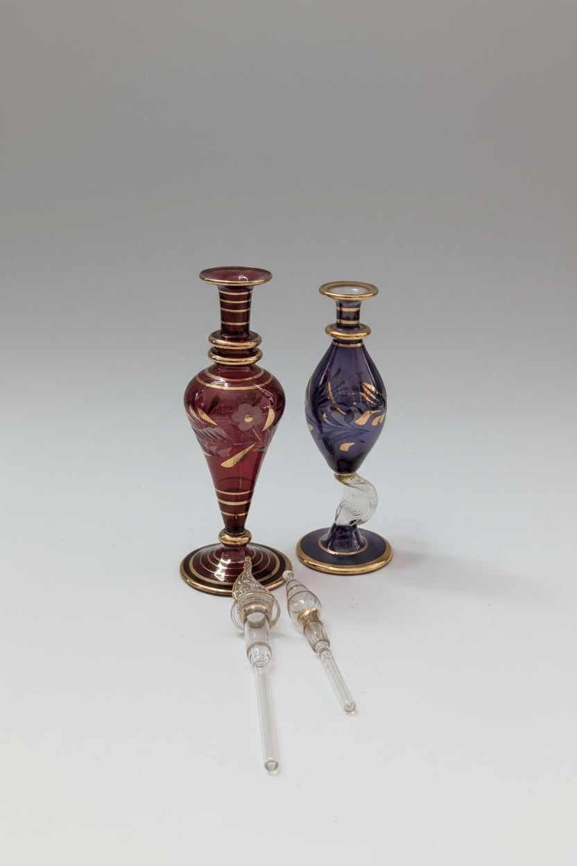 Antike Parfümfläschchen aus Glas – 2er-Set