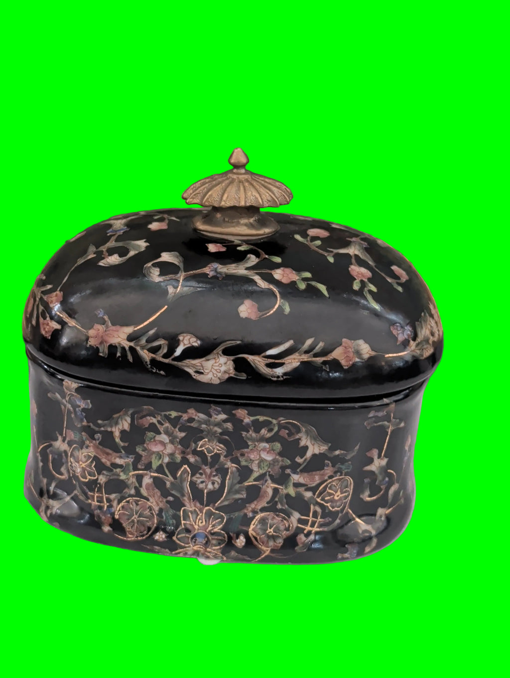 Sucrier en porcelaine avec support en bronze – Décoration de table vintage