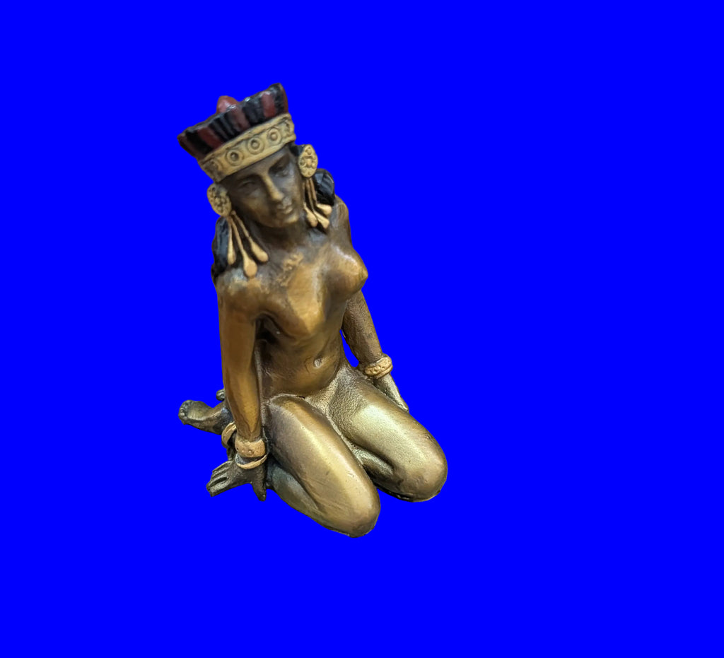 Wiener Top Bronze Lady auf Stuhl Bewacht