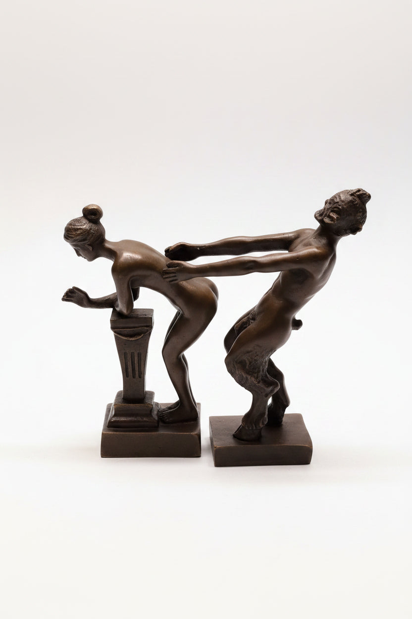 Bronzefigur Paar 2-teilig – Erotische Skulptur, Liebhaberstück