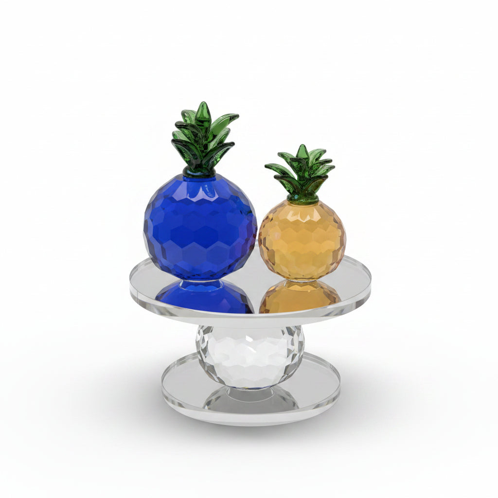 Farbige Glas-Ananas Figur – Dekoratives Kunstobjekt, Liebhaberstück