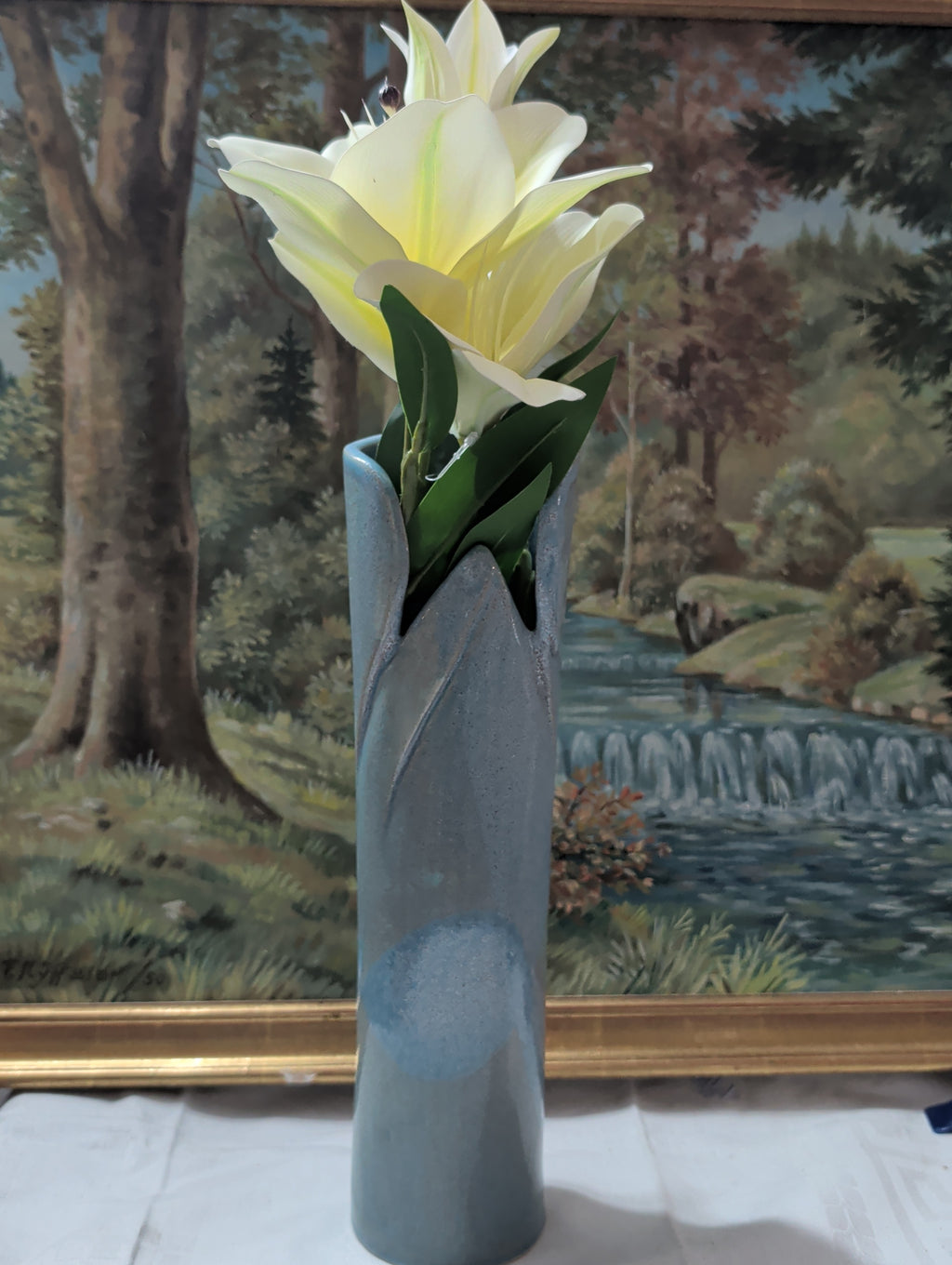 Französische Tonvase, 1970er Jahre – Blumenvase 33 cm