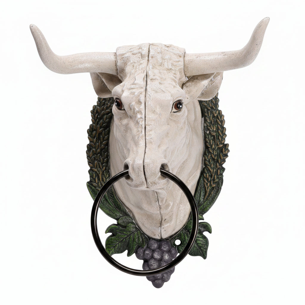 Handtuchhalter Stierkopf aus Gusseisen – Wanddekoration, Liebhaberstück