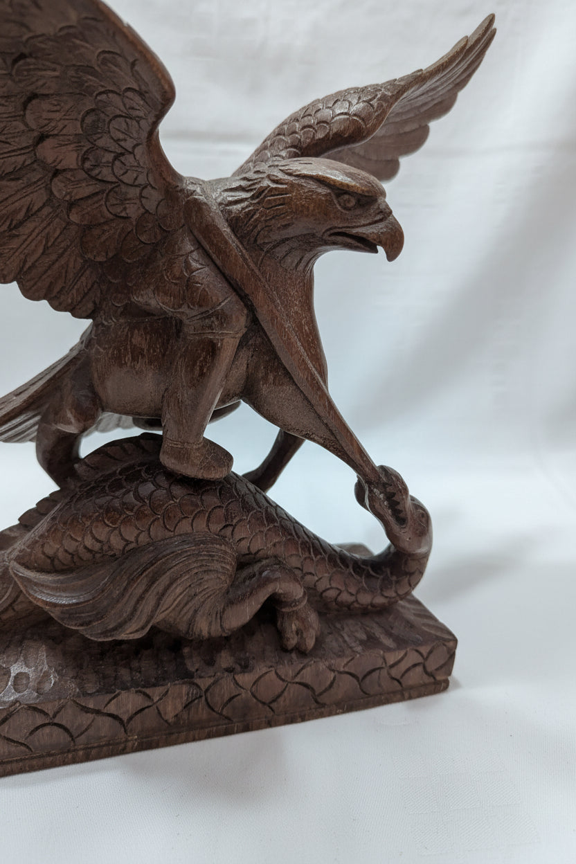 Figurine en bois antique – Sculptée à la main, hauteur 28 cm
