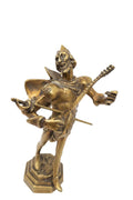 Antike Bronze Figur Teufel / Mephisto mit Laute – Signiert A. De Wever – 28 cm