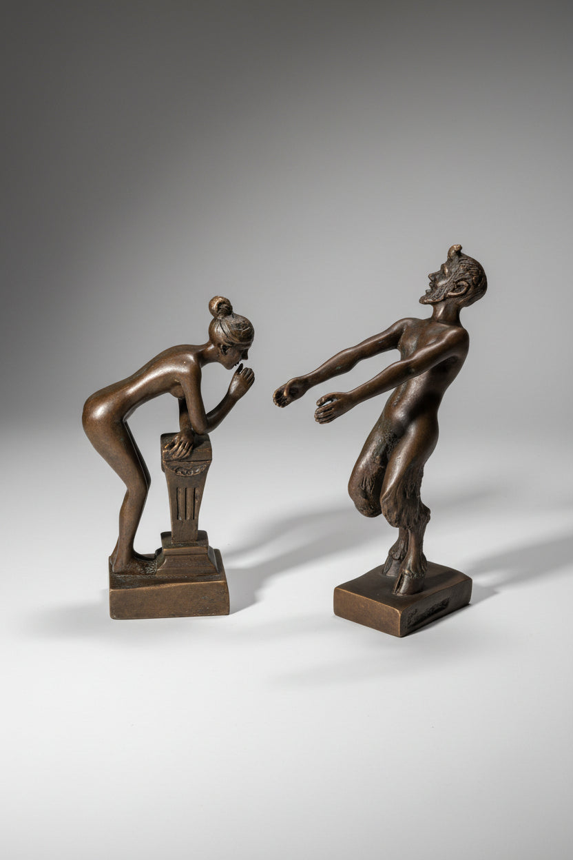 Bronzefigur Paar 2-teilig – Erotische Skulptur, Liebhaberstück