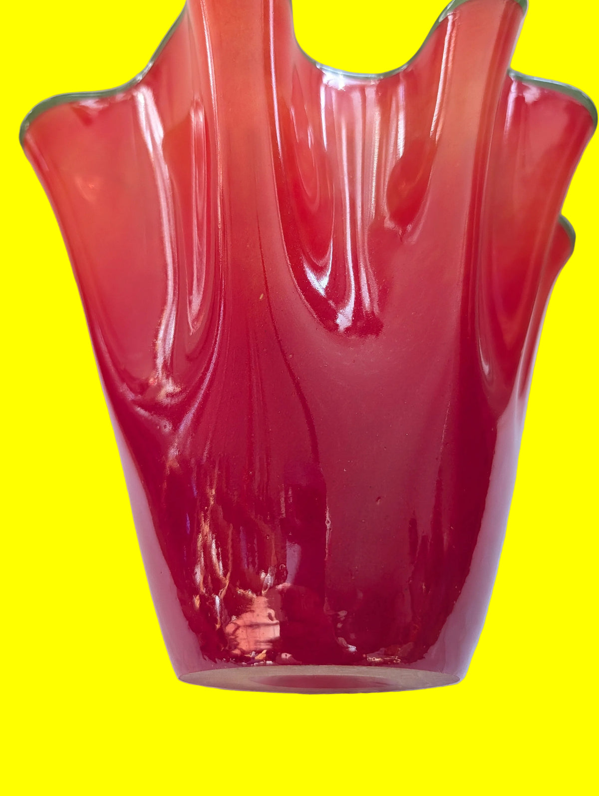EINE TOP MURANO ?? ROTE BLUMEN VASE TOP ZUSTAND
