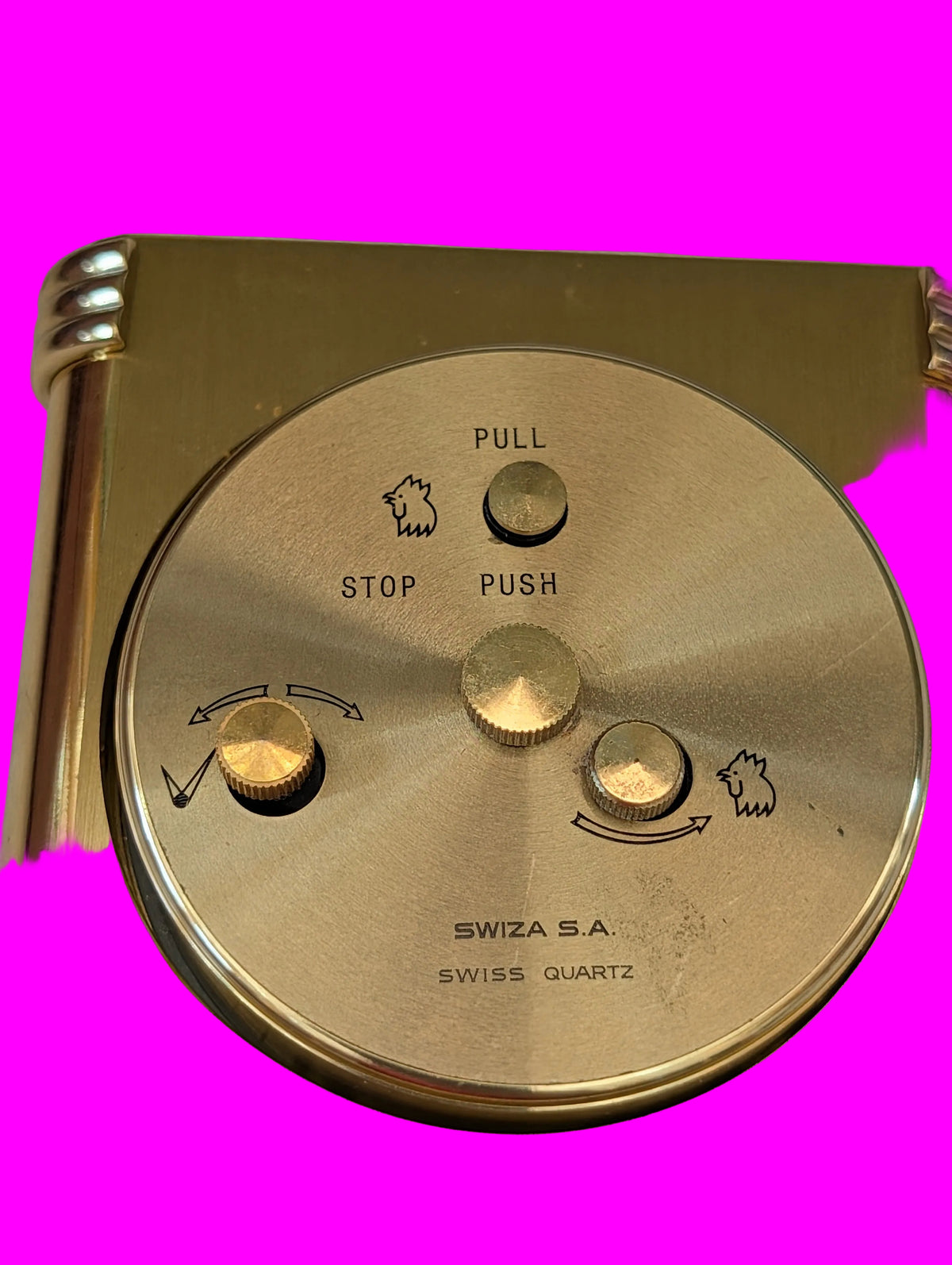 Swiza Tischuhr Messing – Quarzwerk, Schweizer Qualität