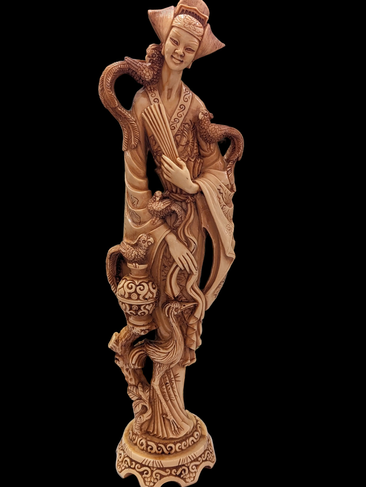 Figurine d'art asiatique 48 cm – Figurine décorative orientale