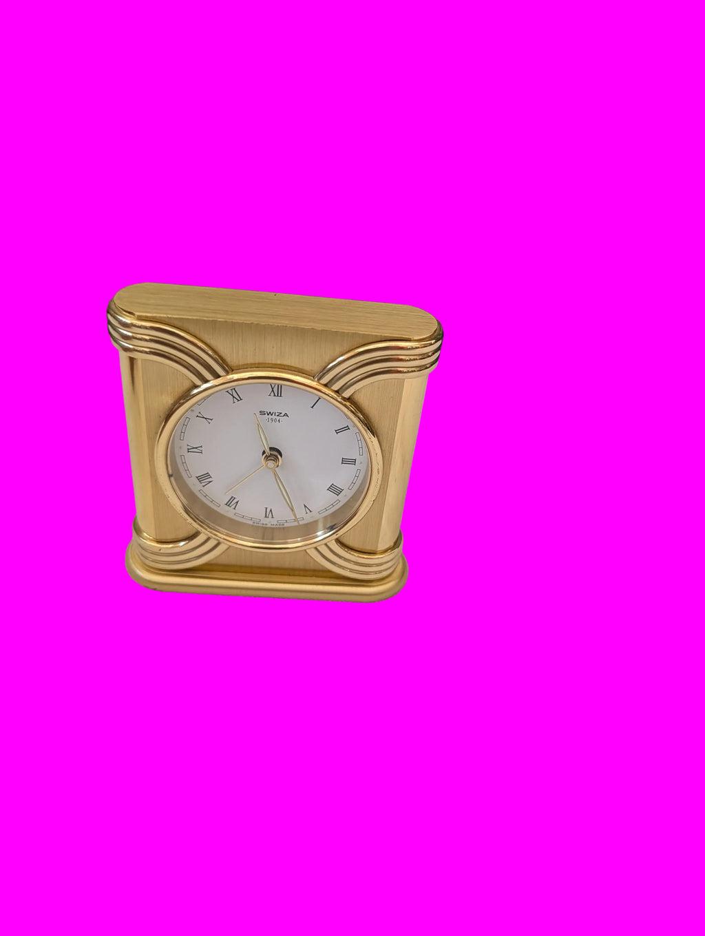 Swiza Tischuhr Messing – Quarzwerk, Schweizer Qualität