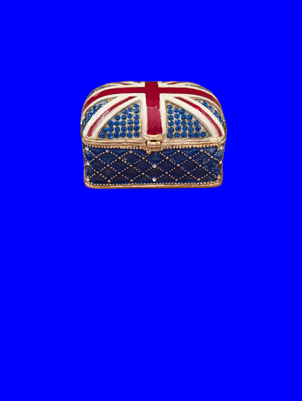 Vintage Emaillierte Union Jack Schmuckdose – Britisches Design, Liebhaberstück