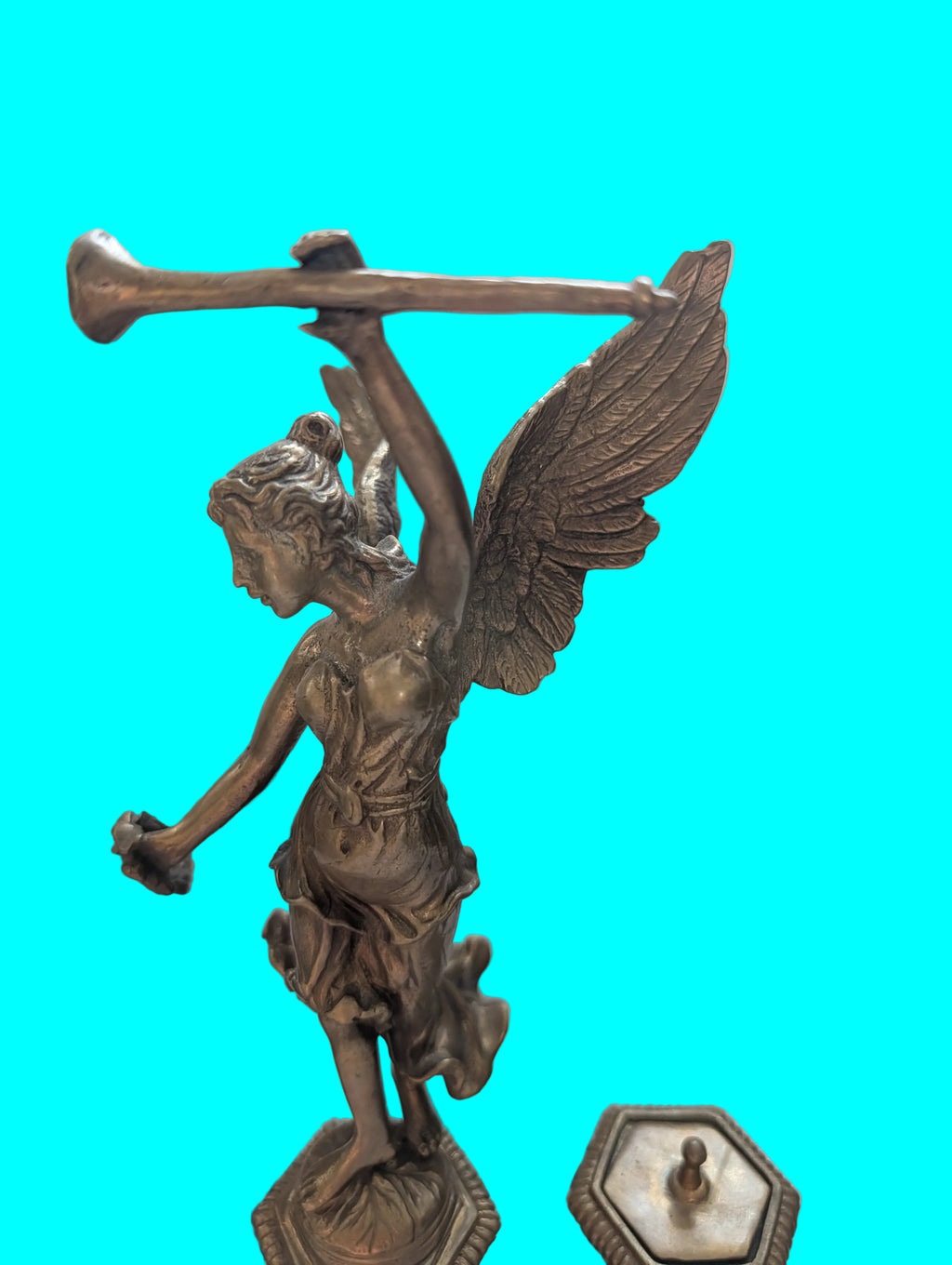 Encrier en porcelaine et bronze avec figurine de table – Accessoire de bureau décoratif