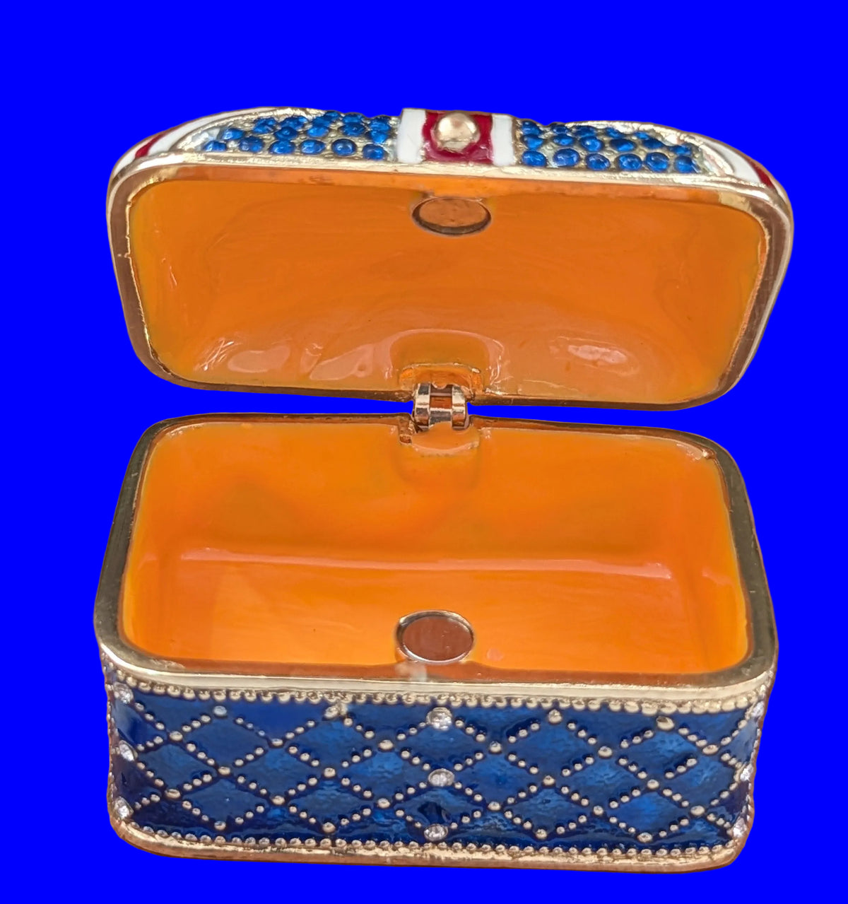 Vintage Emaillierte Union Jack Schmuckdose – Britisches Design, Liebhaberstück