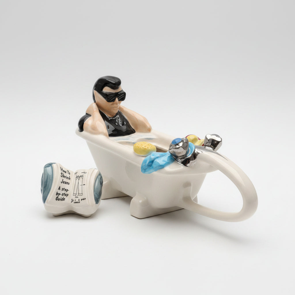 Vintage Elvis  Teekannemann schauckelstuhl in eiener Badewanne