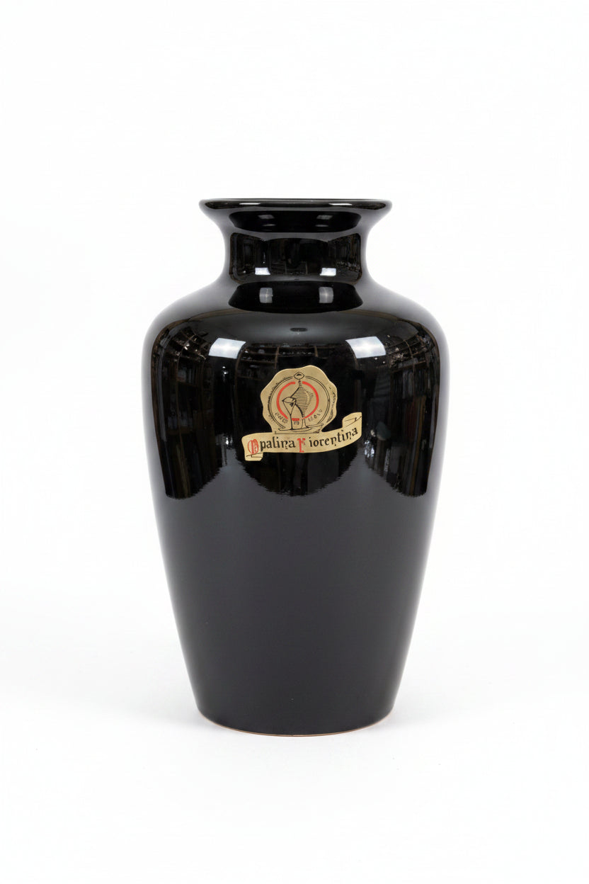 Vase en porcelaine antique d'Italie – Avec bord doré, hauteur 31 cm