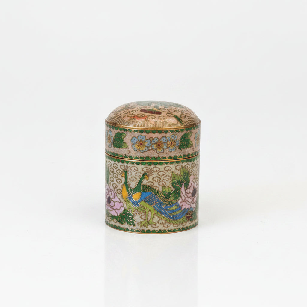 Cloisonné Dose 3-teilig 13 cm – Antike Emaillearbeit