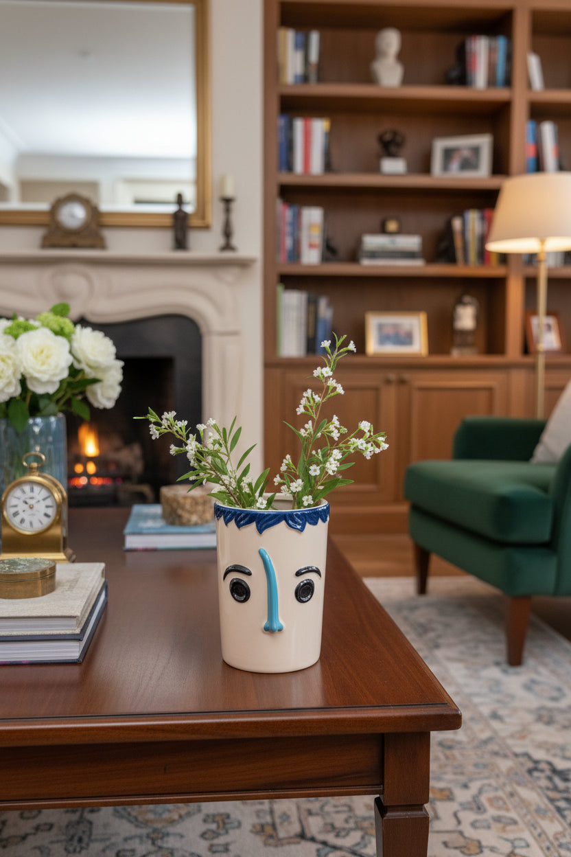 Porzellan Skulptur-Vase 29 cm – Kunstvolle Glasvase