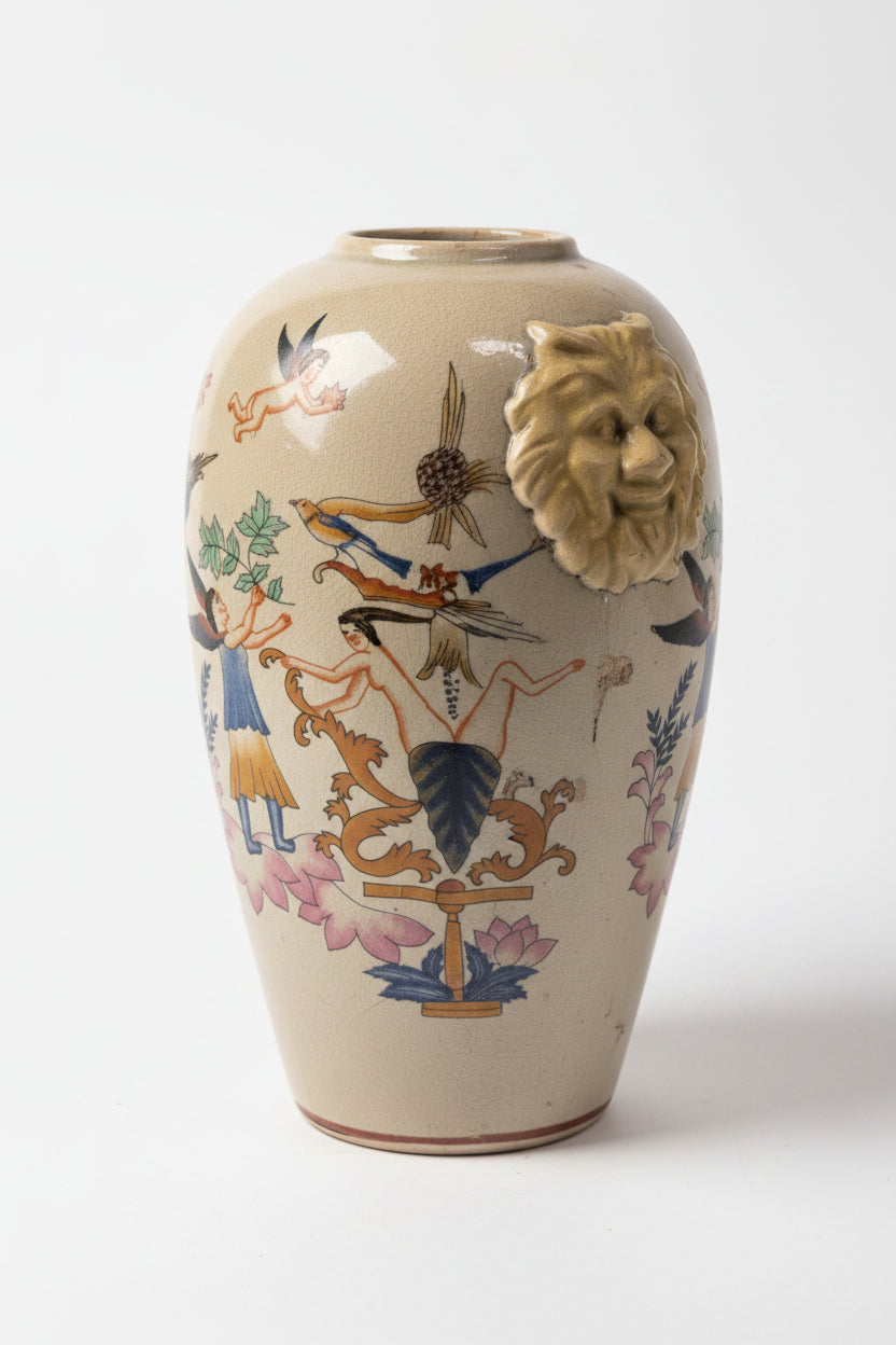 Porzellan Vase auf Sockel – Dekorative Ziervase, Höhe 44 cm