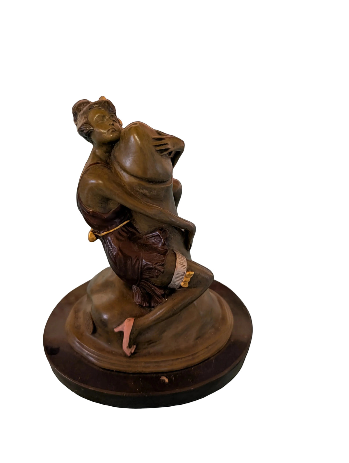 SUPERBE SCULPTURE ÉROTIQUE EN BRONZE D'UNE FEMME ÉTREIGNANT UN PHALLUS