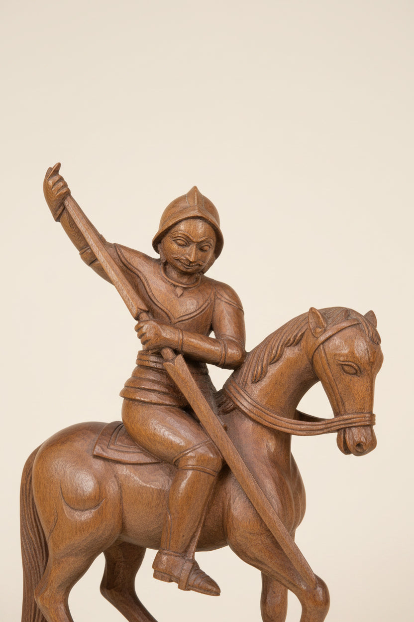 Antike Holzfigur – Handgeschnitzt, Höhe 28 cm