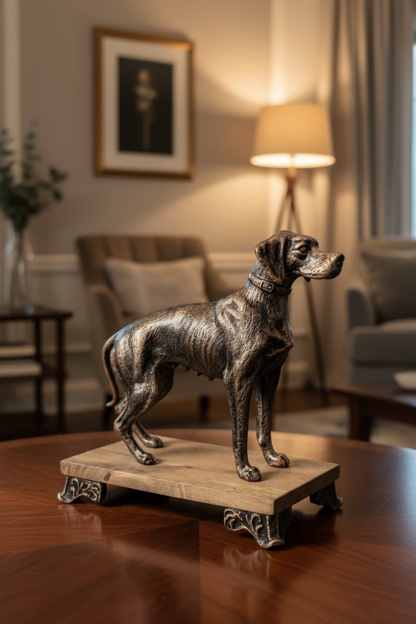 Eleganter Greyhound Hund Figur – Dekorative Tierfigur, 12 x 23 cm