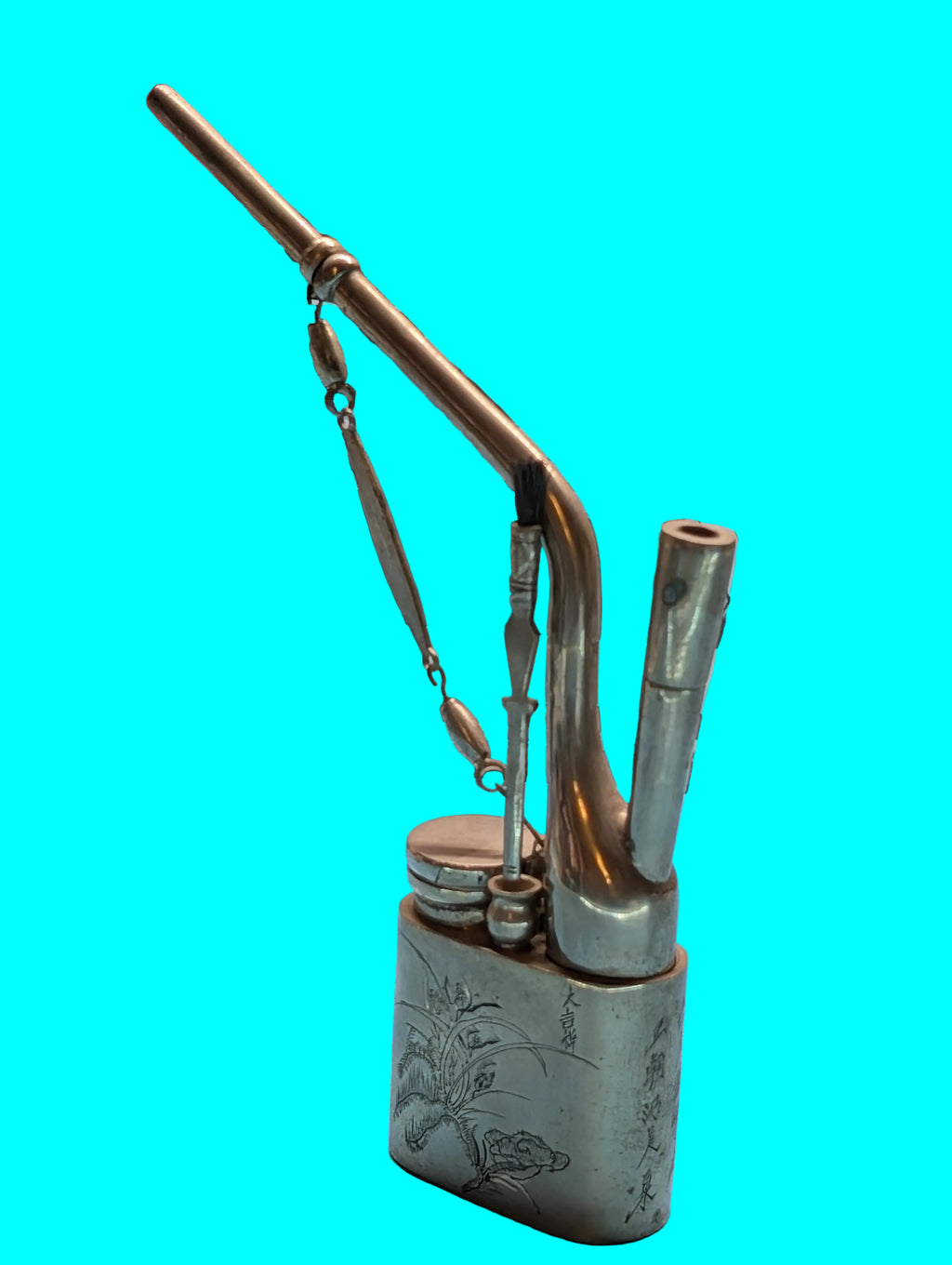 Pipe décorative à opium ancienne – Objet de collection historique, vintage