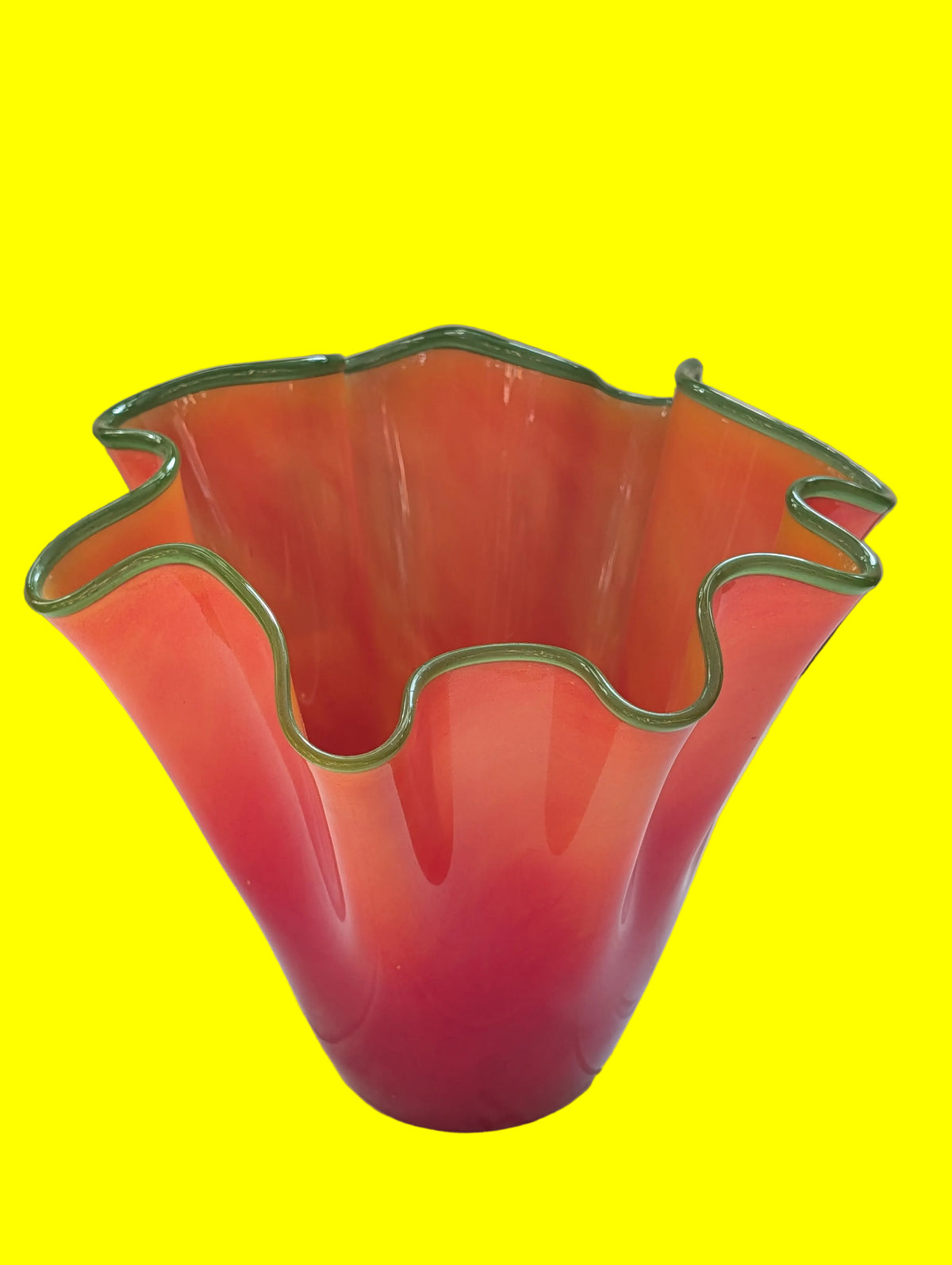 EINE TOP MURANO ?? ROTE BLUMEN VASE TOP ZUSTAND